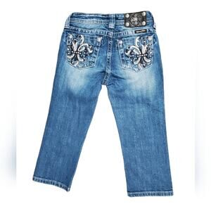 EUC Miss Me Embellished Capri Girls Youth Junior JK6073P Capri Jeans Size 12